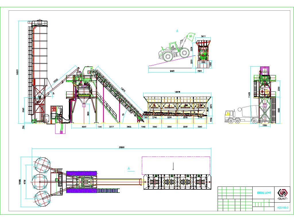 HZS100 beton batching plant