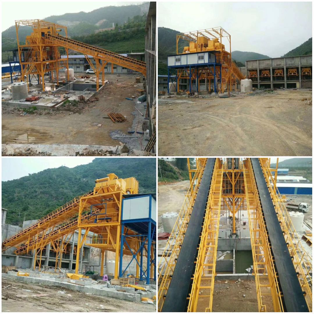 double mixer concrete batching plant