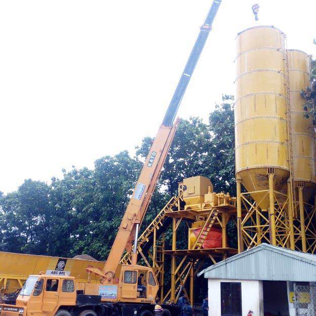 Planta de dosagem de mistura pronta 90m3 sob instalação em bangladesh