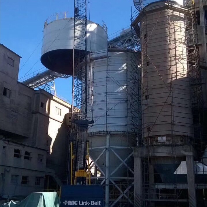 Instalação de acabamento de silo aparafusado 1600t na argentina