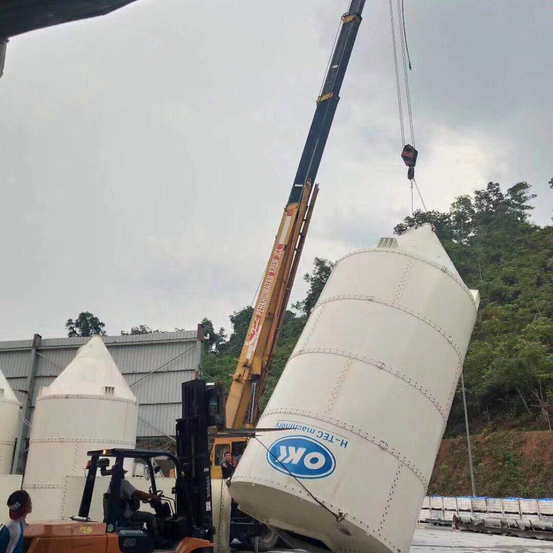 Instalação de silo de cimento tipo aparafusada 3d